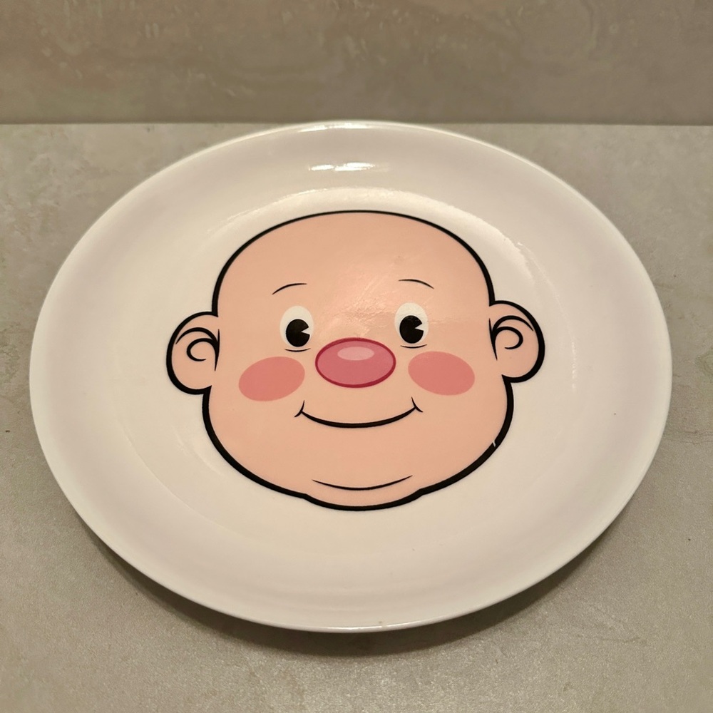 FRED Plays With His Food Plate FOOD FACE Ceramic Plate Funny Plate
